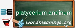WordMeaning blackboard for platycerium andinum